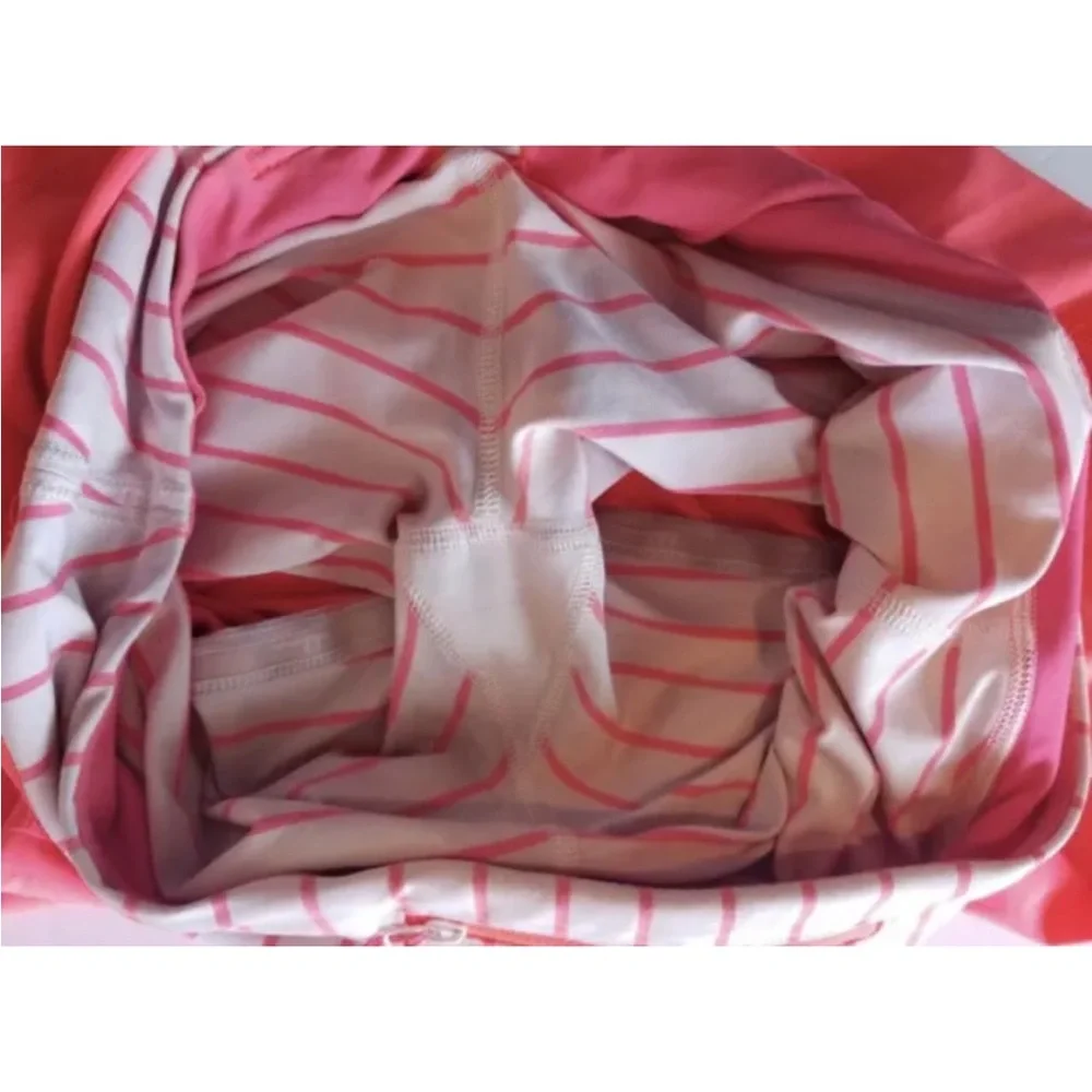 Lululemon Pace Rival Skirt II Electric Coral / Quiet Stripe Butter Pink Sz.6 Reg - Picture 6 of 10